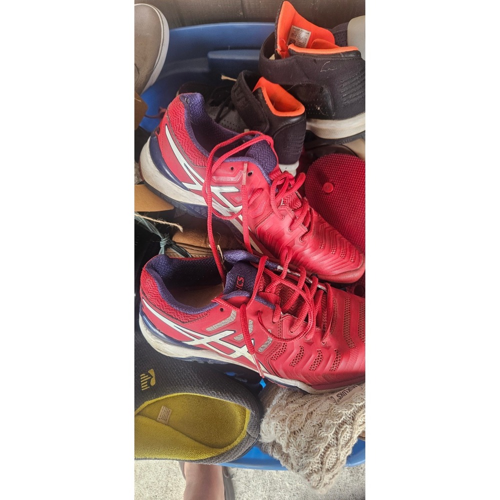 Asics Gel-Resolution 7 Men Red White Tennis Shoes E701Y Size 8.5 - Picture 2 of 5